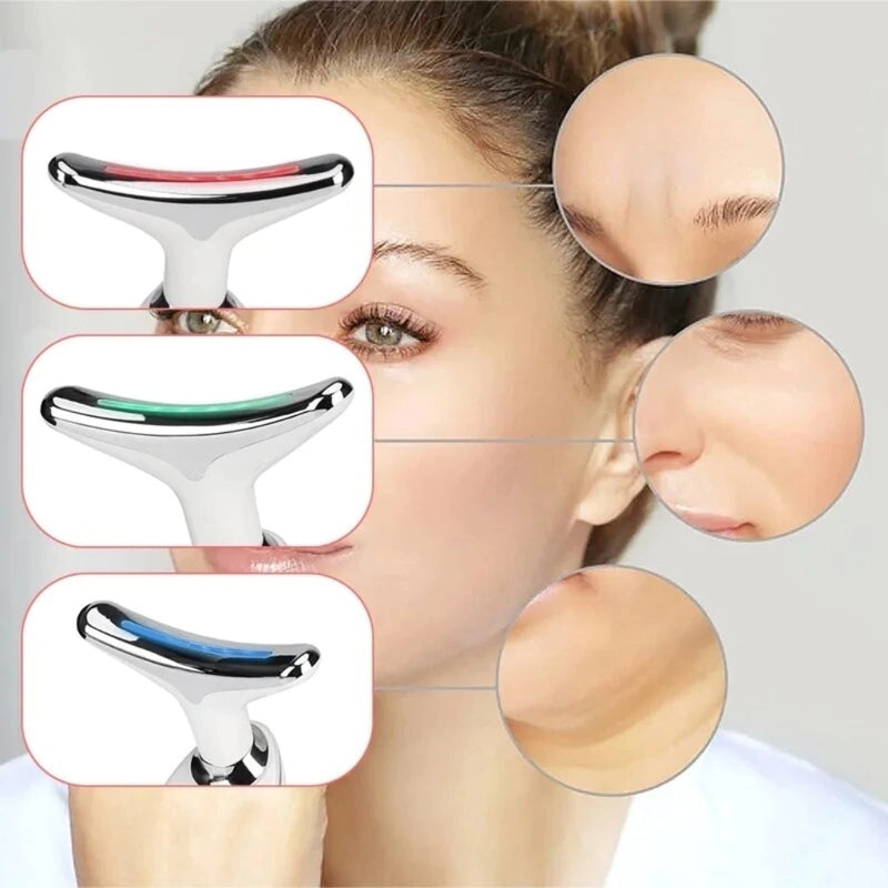 Massajador Facial 3 em 1 com Tecnologia de LED, Vibração e Lifting PickMeDeals