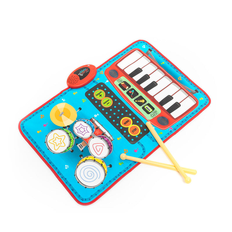 Tapete Musical Infantil 2 em 1 com Teclado e Bateria PickMeDeals