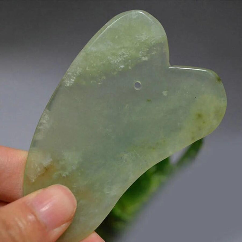 Kit de Massagem com Rolo e Pedra Gua Sha em Jade PickMeDeals