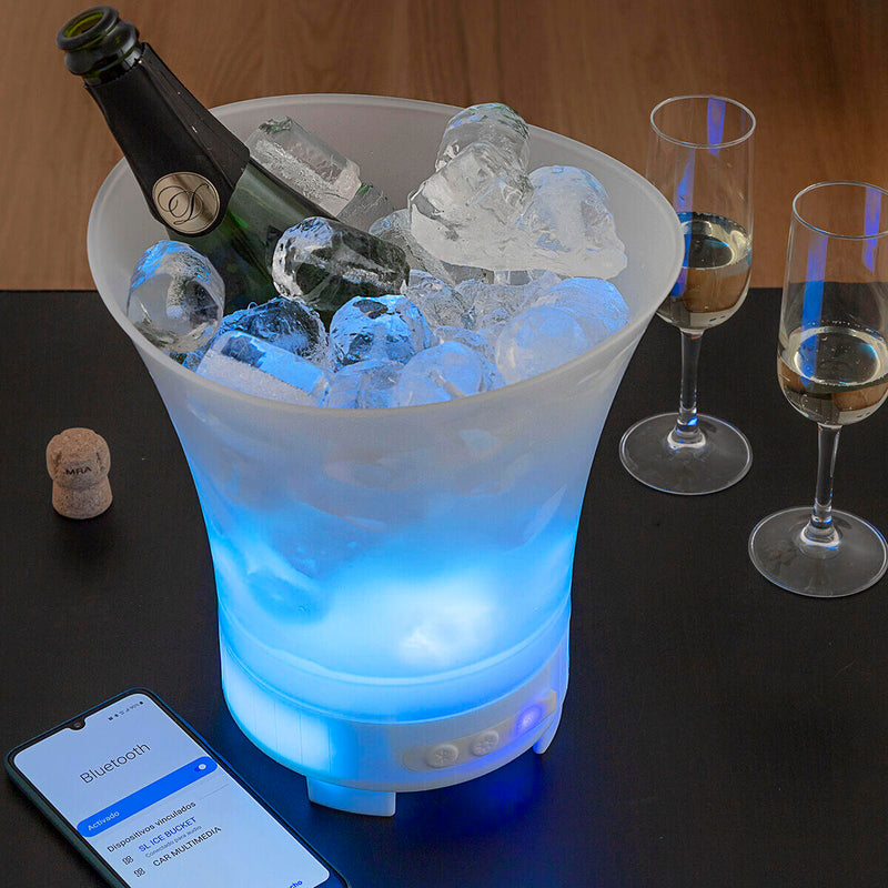 Balde para Gelo com Luz LED e Altifalante Bluetooth 3 em 1 PickMeDeals