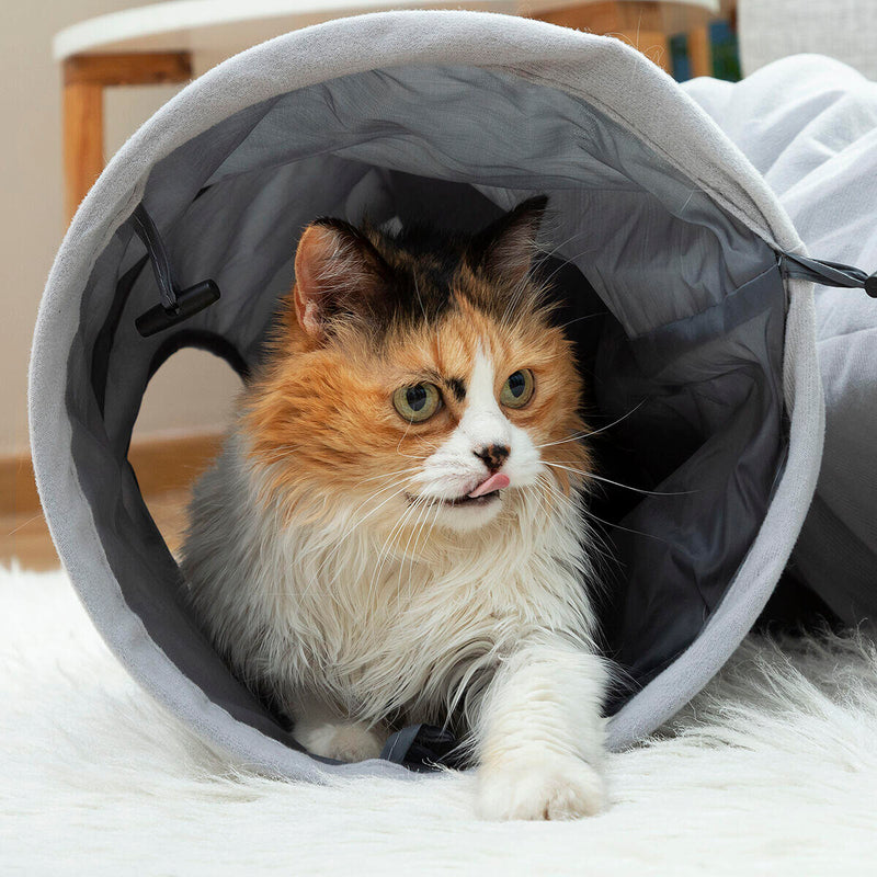 Túnel Plegável para Gatos com Janelas de Observação PickMeDeals