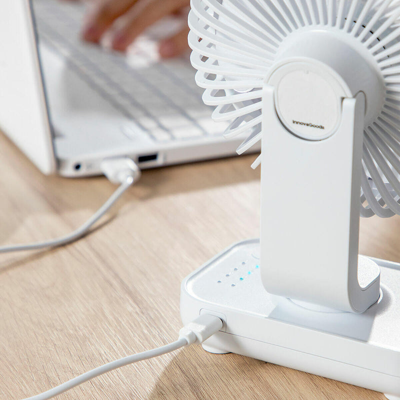 Ventilador de Secretária Recarregável com 4 Velocidades PickMeDeals