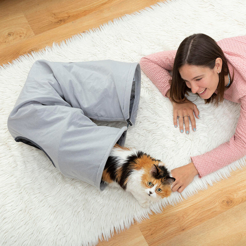 Túnel Plegável para Gatos com Janelas de Observação PickMeDeals