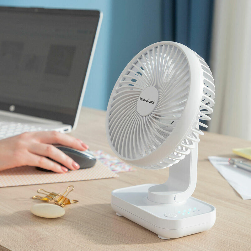 Ventilador de Secretária Recarregável com 4 Velocidades PickMeDeals