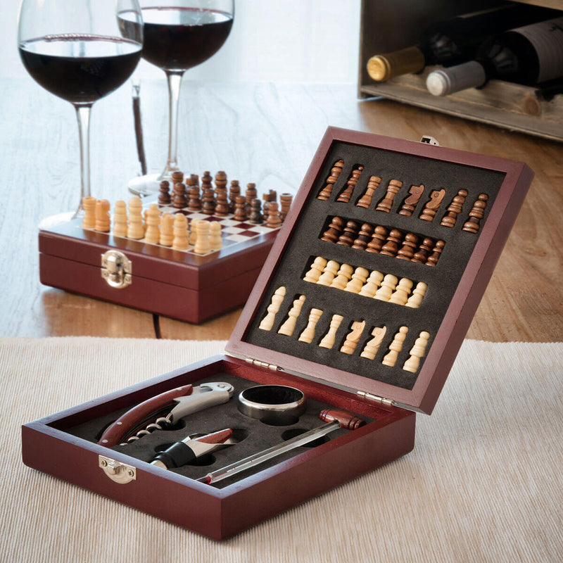 Conjunto de Acessórios para Vinho e Xadrez PickMeDeals