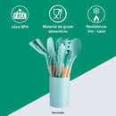 Conjunto de 12 Utensílios de Cozinha em Silicone e Madeira PickMeDeals