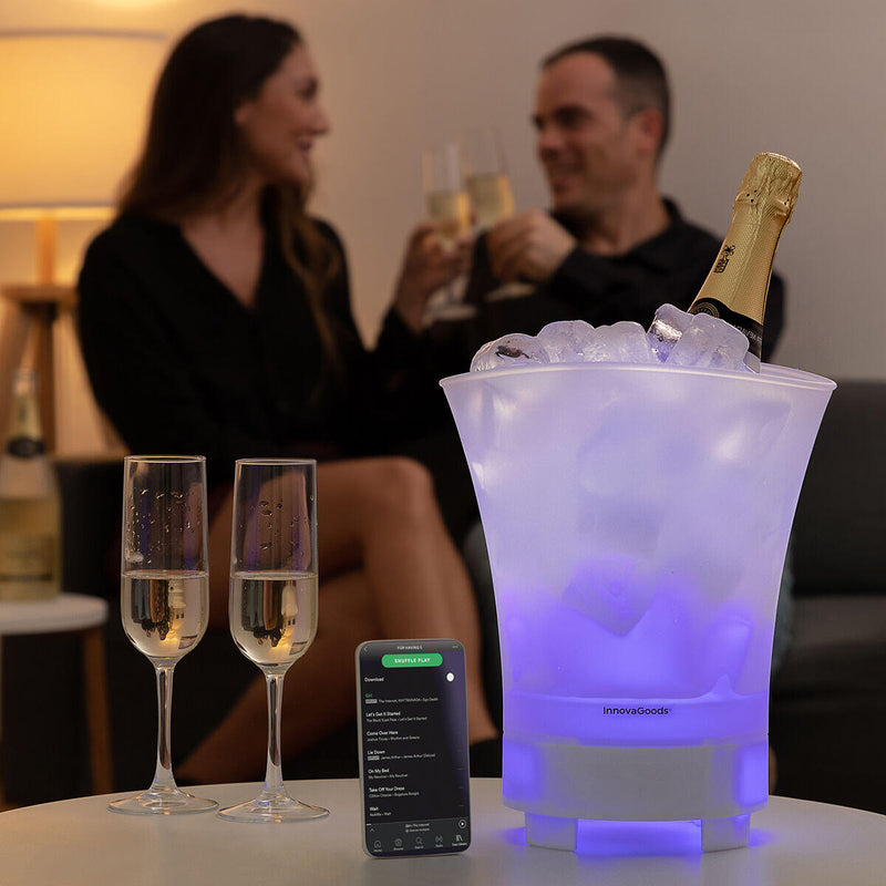 Balde para Gelo com Luz LED e Altifalante Bluetooth 3 em 1 PickMeDeals