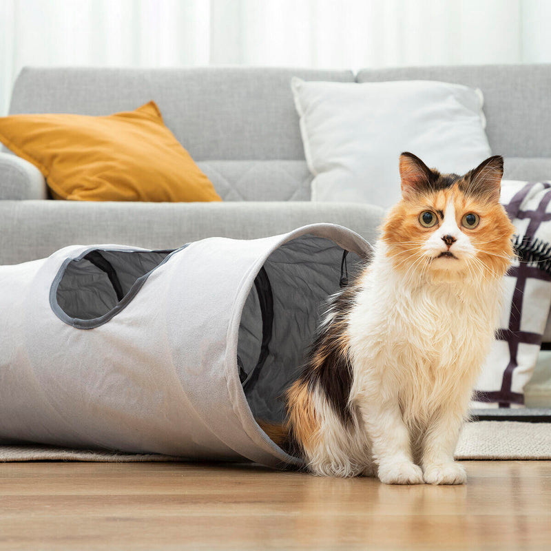 Túnel Plegável para Gatos com Janelas de Observação PickMeDeals