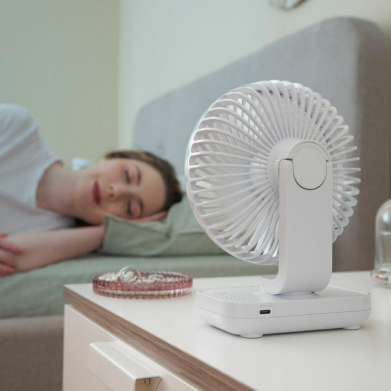 Ventilador de Secretária Recarregável com 4 Velocidades PickMeDeals