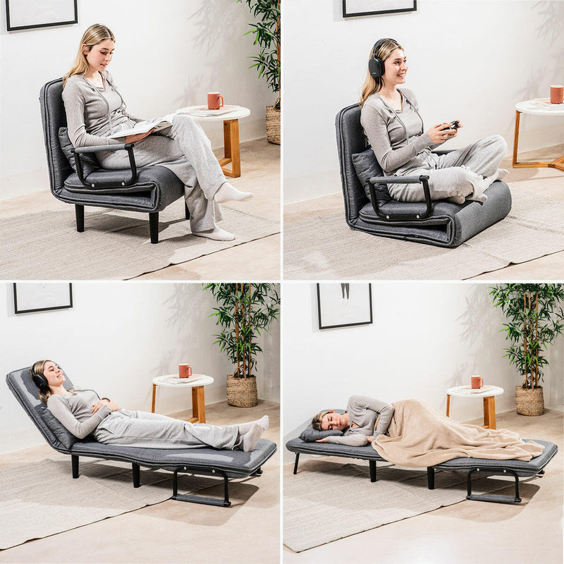 Sofá Cama Individual 4 em 1 Reclinável com Almofada PickMeDeals