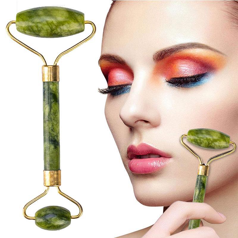 Kit de Massagem com Rolo e Pedra Gua Sha em Jade PickMeDeals